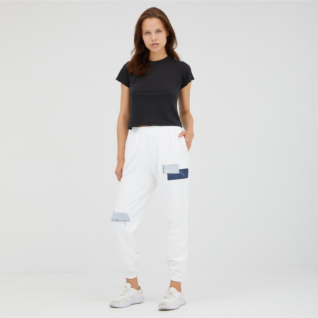 Denim Patch Sweatpants